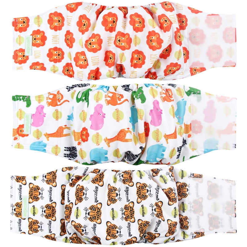 Wegreeco Washable Male Dog Belly Band (Stylish Pattern)- Pack of 3 - Washable Male Dog Belly Wrap, Dog Diapers Male (M, Magic) - Image 1